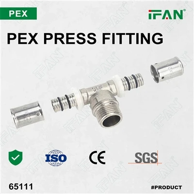 IFAN Brass Pex Press Fitting Tee, Sambungan Stabil, Tee Tidak Terhalang!